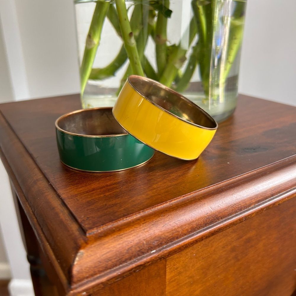 J.Crew Green and Yellow Enamel Bracelets (2)